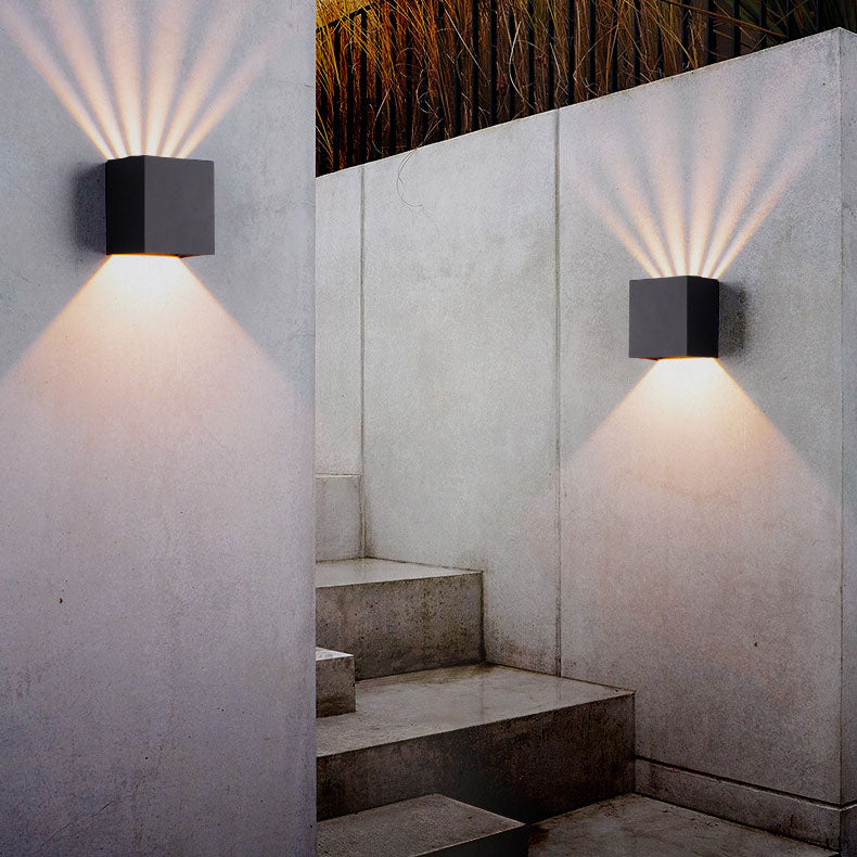 Modern Solid Color Aluminum Square LED Outdoor Wall Light