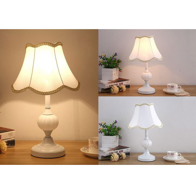 Nordic Vintage Floral Glass & Fabric 1-Light Table Lamp