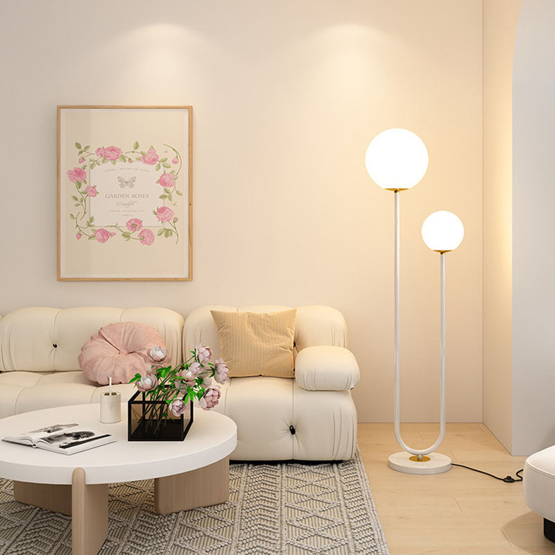 Modern Minimalist White 2-Light Floor Lamp
