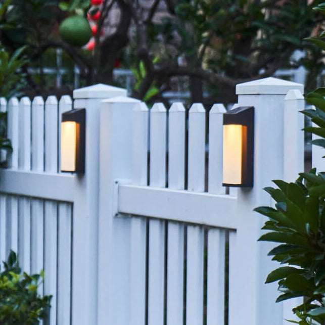 Solar Powered Frosted Glass Square Outdoor Wall Sconce