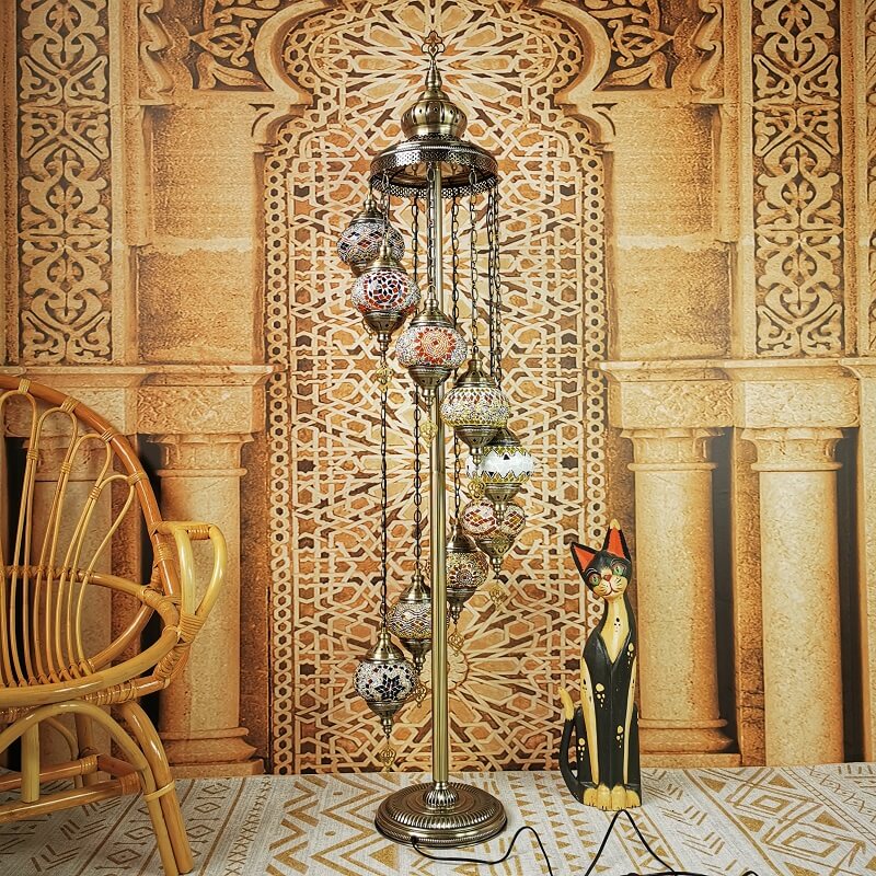 Vintage Multicolor 9-Light Floor Lamp
