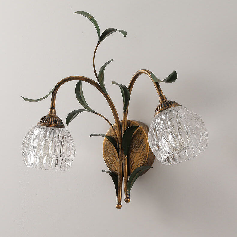 Modern Minimalist Art Glass Flower 1/2-Light Wall Sconce