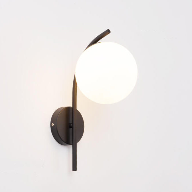 Nordic Arc Glass Globe 1-Light Wall Sconce