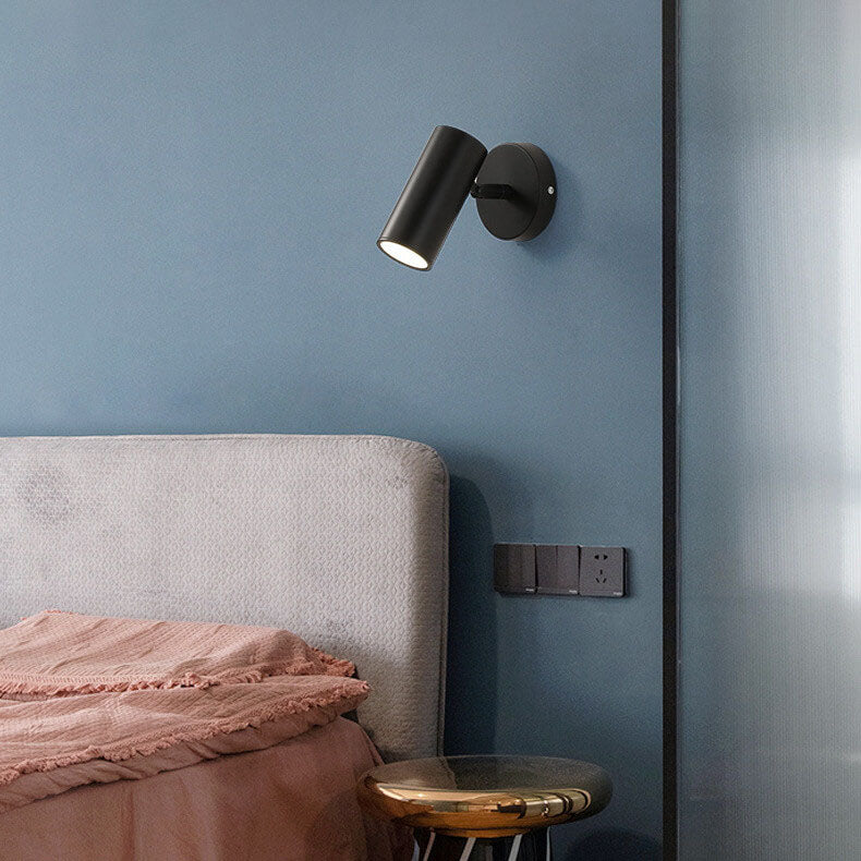 Modern Simplicity Plated Cylindrical Spotlight Wall Sconce
