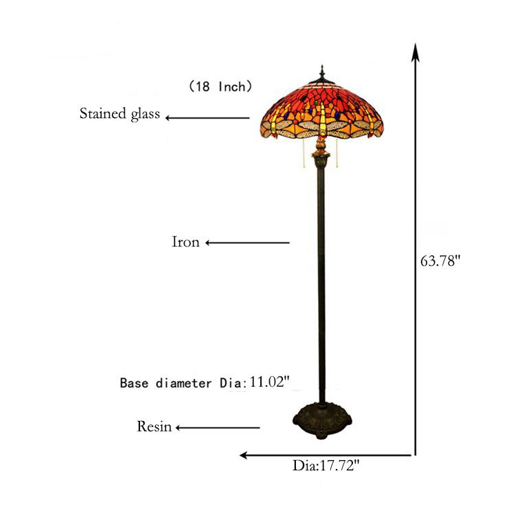 Tiffany Stained Glass 2-Light Floor Lamp