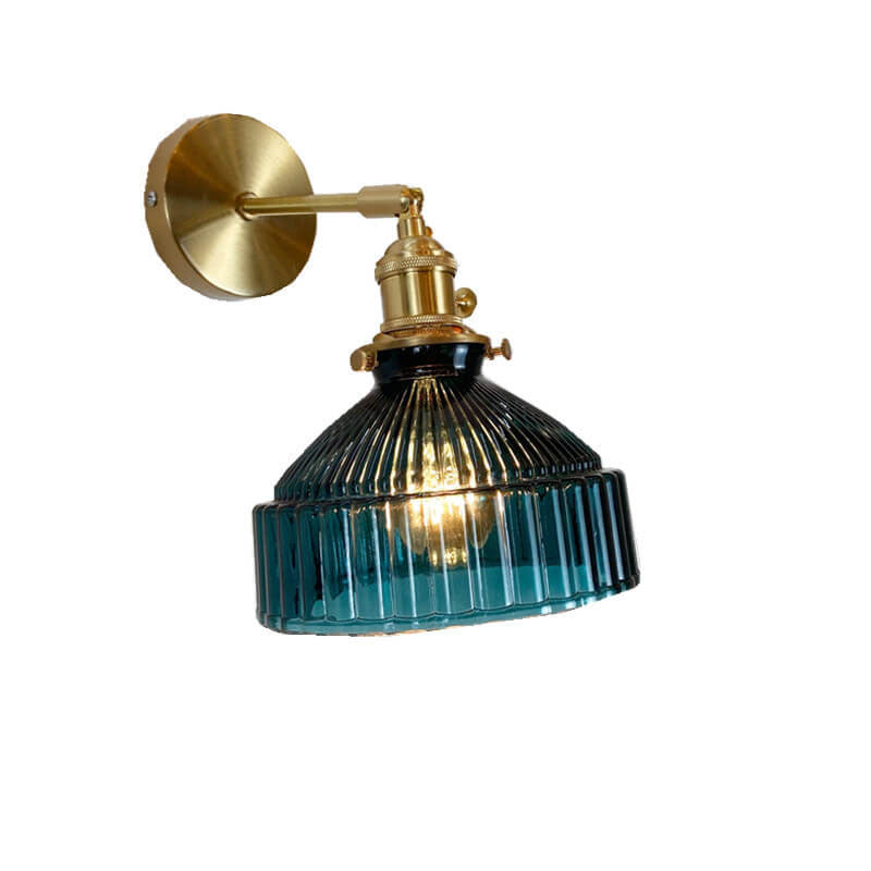 Nordic Dome Glass Shade Brass 1-Light Wall Sconce