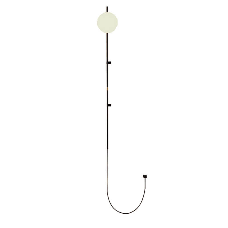 Minimalist Long Pole Glass Globe 1-Light Wall Sconce