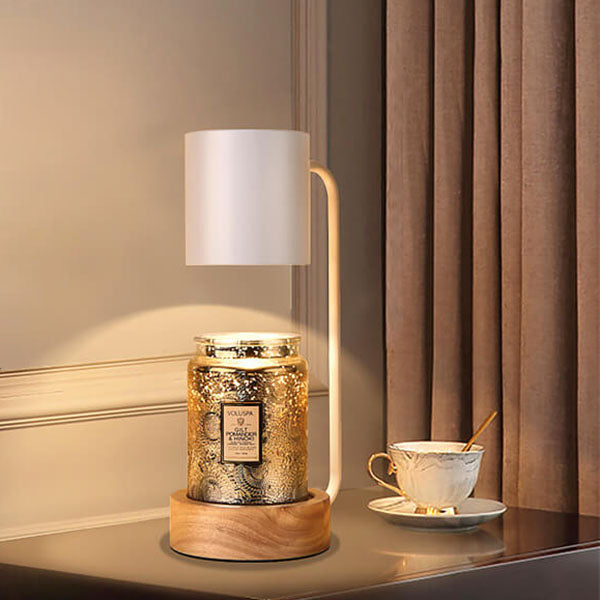 Japanese Minimalist Wood Table Lamp with Timed Table Lamp