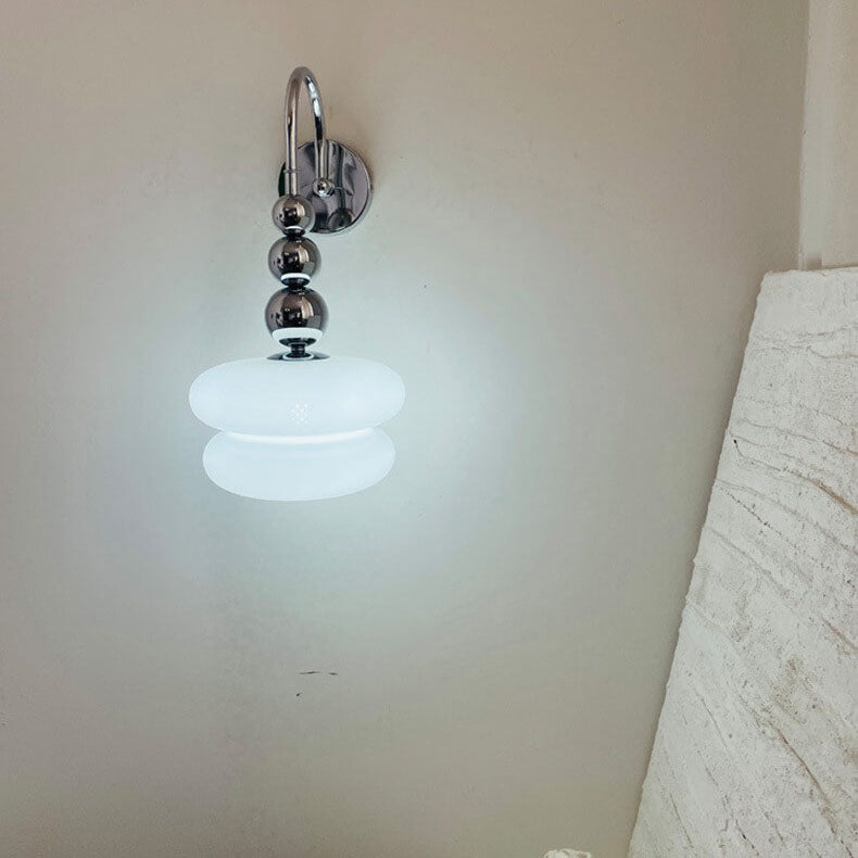 Macaron Cream Gourd Design Glass Shade Wall Sconce