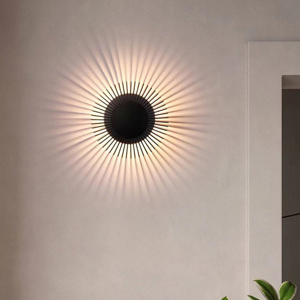 Modern Minimalist Aluminum Round Sunflower LED Wall Sconce