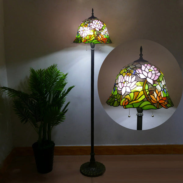 Tiffany Stained Glass 2-Light Floor Lamp