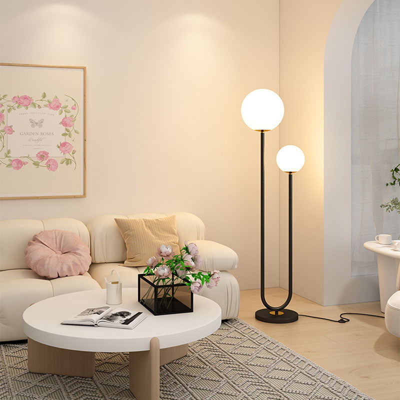 Modern Minimalist White 2-Light Floor Lamp