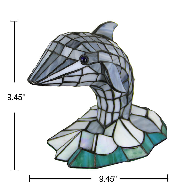 Tiffany Creative Animal Stained Glass 1-Light Table Lamp