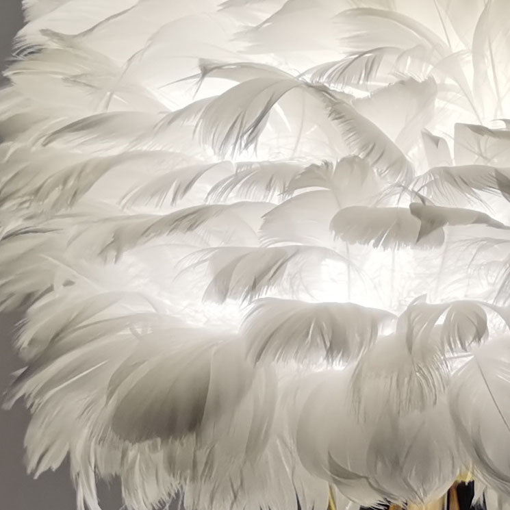 Nordic Goose Feather Metal Flamingo Ball 1-Light Table Lamp