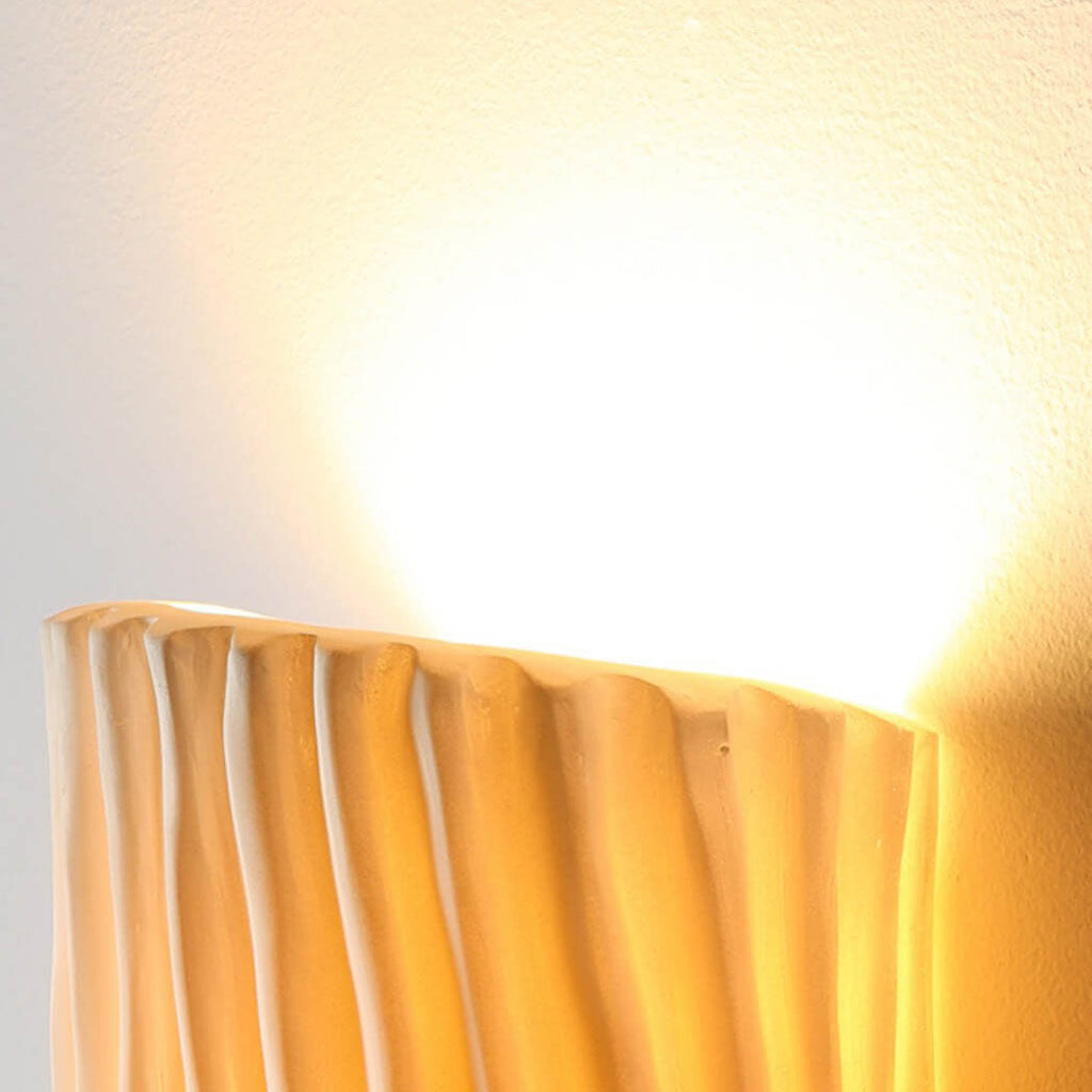 Contemporary Nordic Resin Striped Half Cylinder Wall Sconce