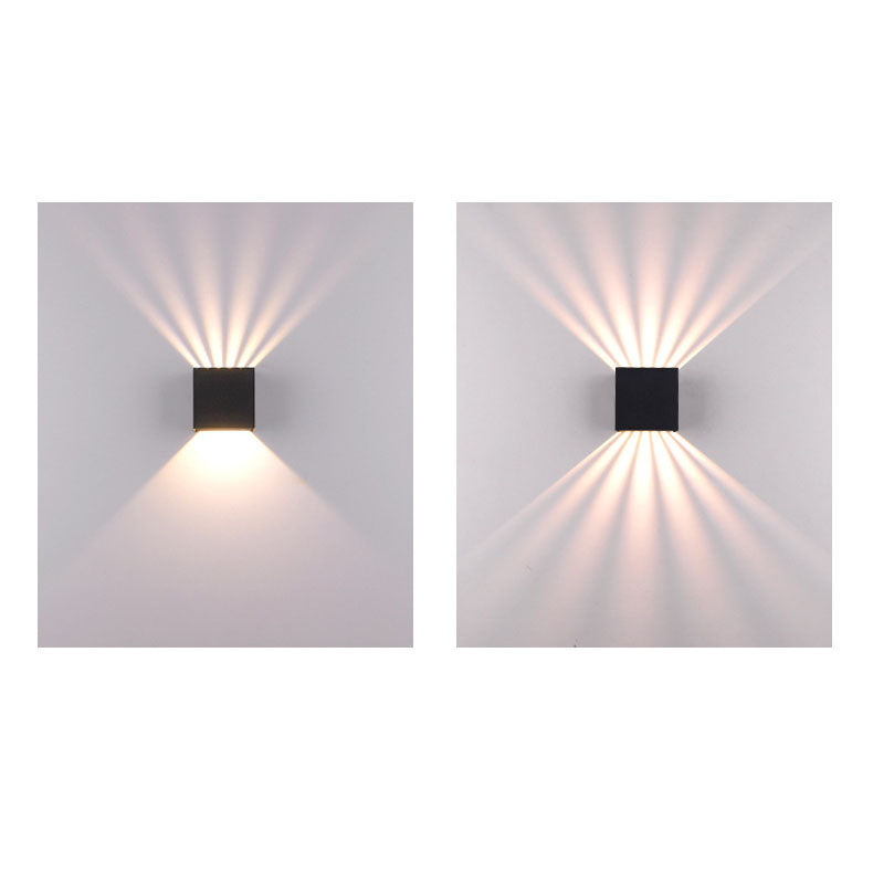 Modern Solid Color Aluminum Square LED Outdoor Wall Light