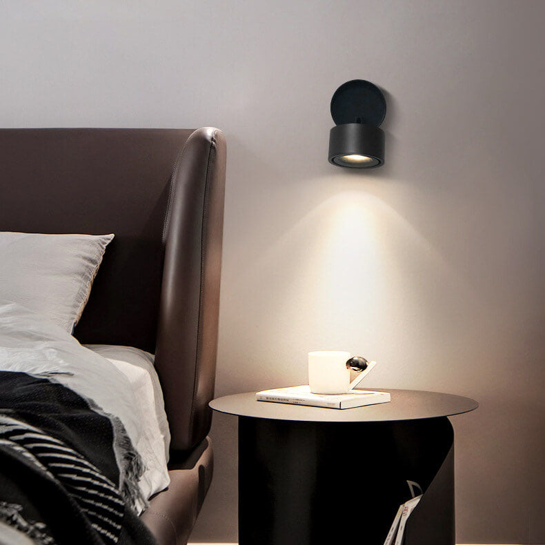 Modern Minimalist Round Aluminium Rotatable Folding Wall Sconce