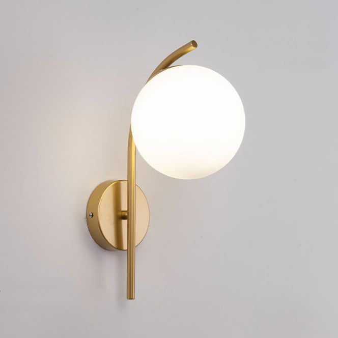 Nordic Arc Glass Globe 1-Light Wall Sconce