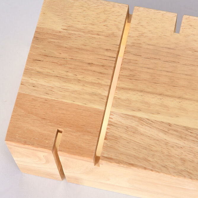 Modern Minimalist Wooden Square 2-Light Wall Sconce