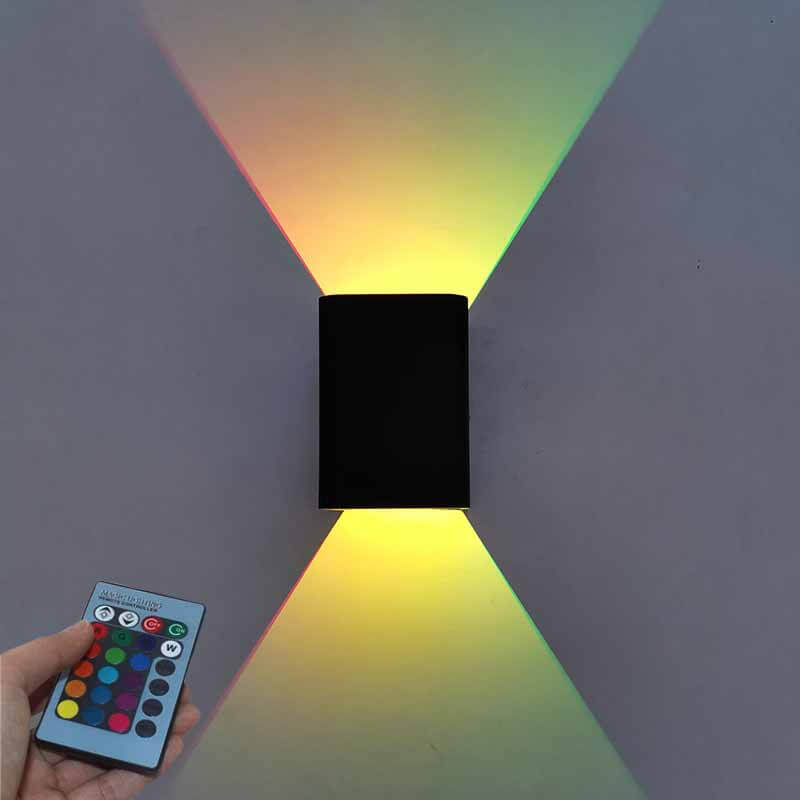Modern Square Aluminum LED RGB Color Wall Sconce