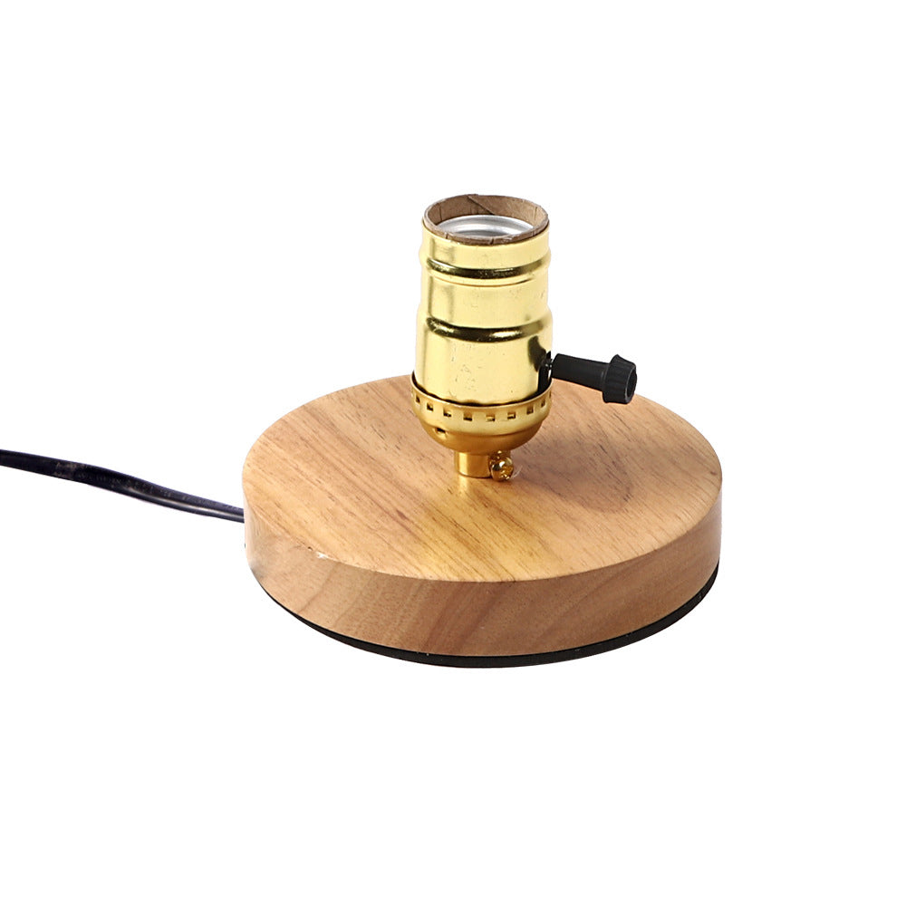 Traditional Vintage Glass Solid Wood Base 1-Light Table Lamp