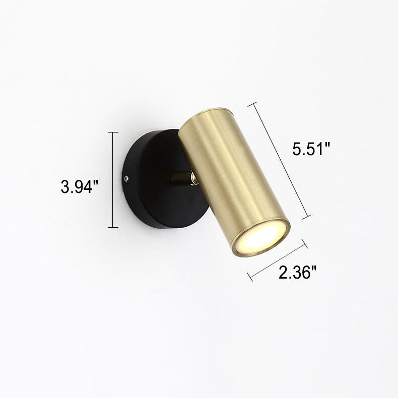 Modern Simplicity Plated Cylindrical Spotlight Wall Sconce