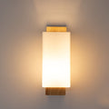 Modern Minimalist Solid Wood Square Glass Column Wall Sconce