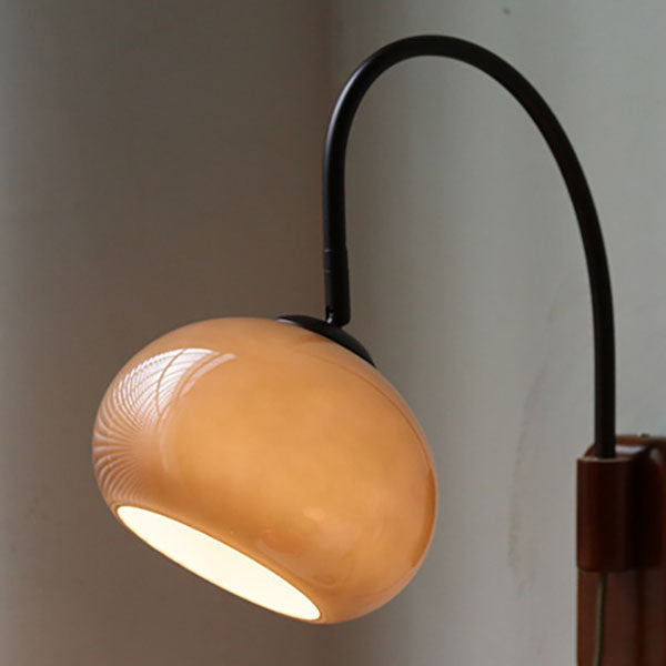 European Minimal Glass Solid Wood 1-Light Wall Sconce
