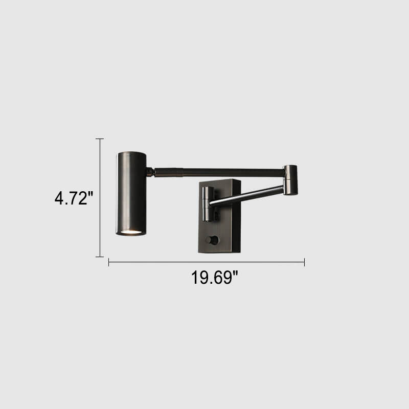 Nordic Luxury Copper Rotatable LED Reading Wall Sconce