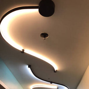Modern Long Aluminum Snake Shaped Curved Wall Sconce