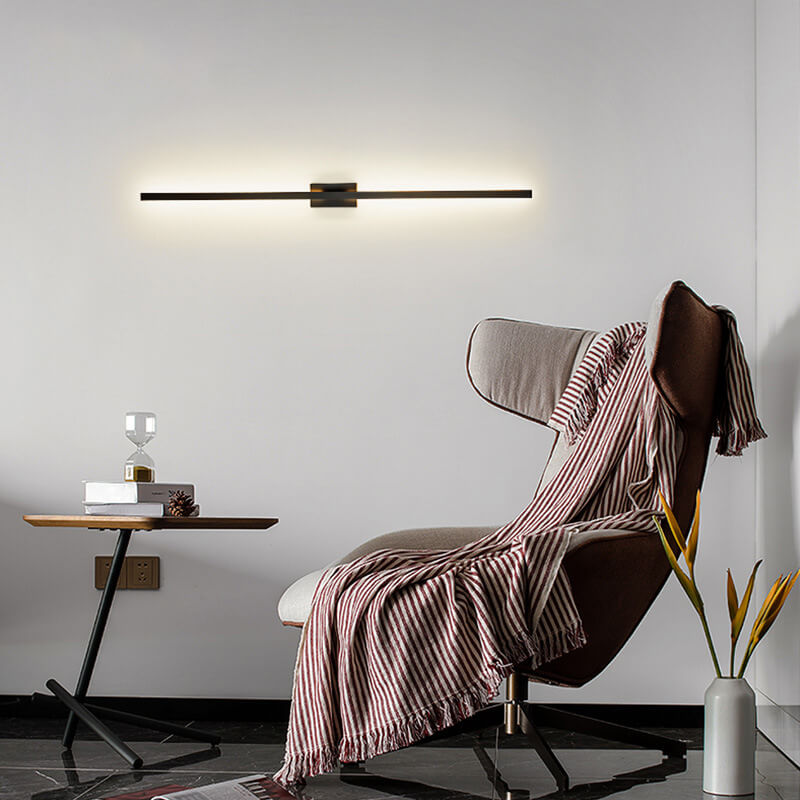 Nordic Minimalist Black Linear LED Vanity Wall Light Sconce