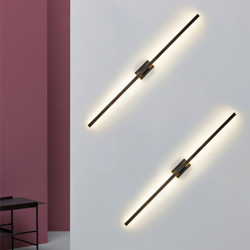 Nordic Minimalist Black Linear LED Vanity Wall Light Sconce