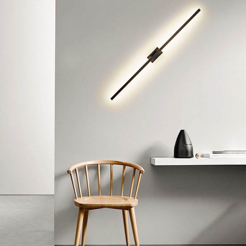 Nordic Minimalist Black Linear LED Vanity Wall Light Sconce