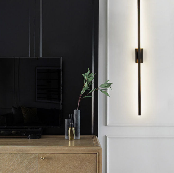 Nordic Minimalist Black Linear LED Vanity Wall Light Sconce
