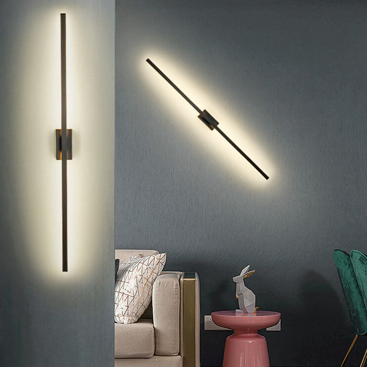 Nordic Minimalist Black Linear LED Vanity Wall Light Sconce