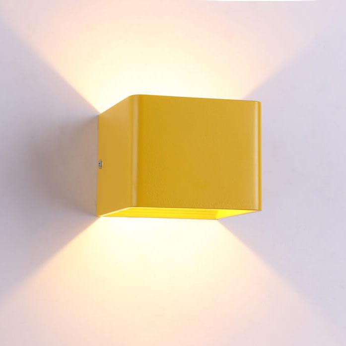 Modern Multicolor Aluminum Square LED Mini Wall Sconce