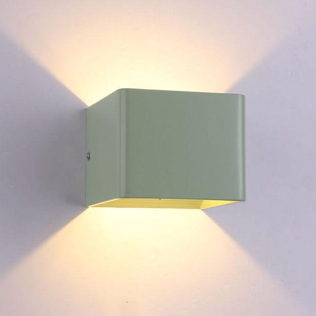 Modern Multicolor Aluminum Square LED Mini Wall Sconce