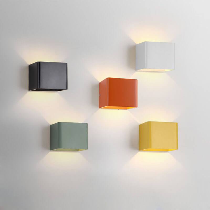 Modern Multicolor Aluminum Square LED Mini Wall Sconce