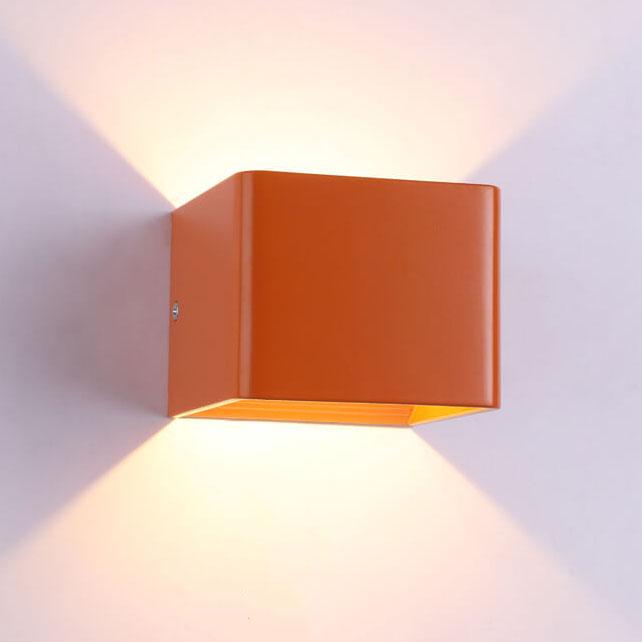 Modern Multicolor Aluminum Square LED Mini Wall Sconce