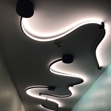 Modern Long Aluminum Snake Shaped Curved Wall Sconce