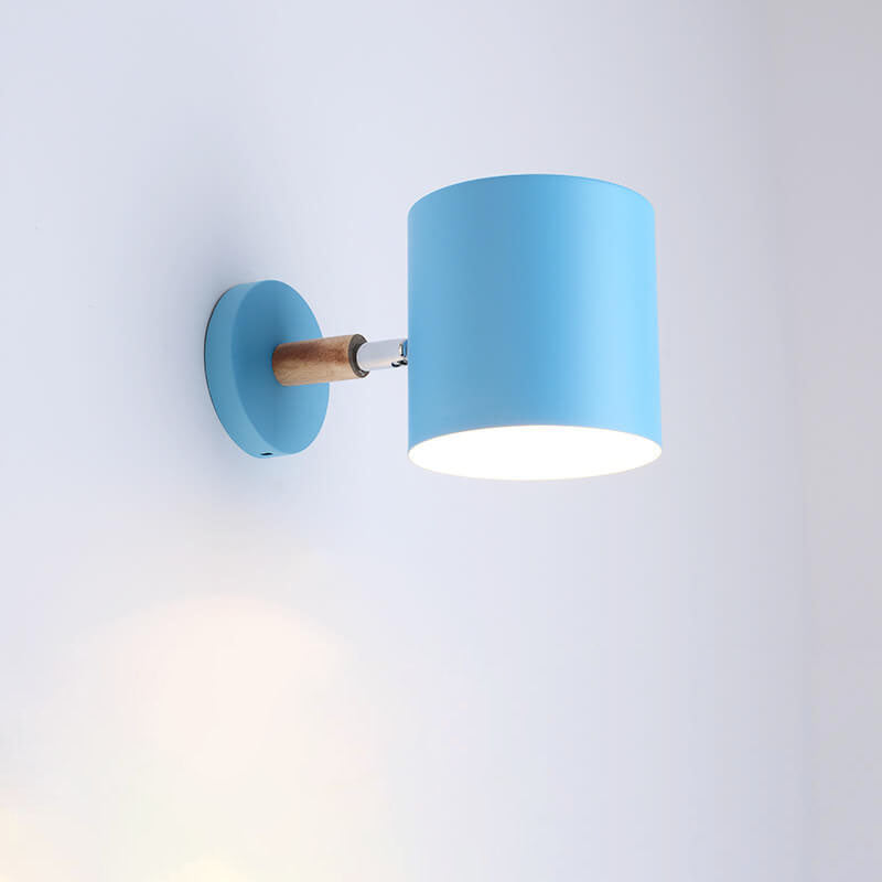 Nordic Macaron Cylinder Rotatable 1-Light Wall Sconce