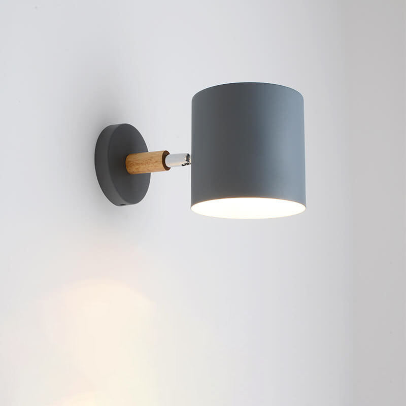 Nordic Macaron Cylinder Rotatable 1-Light Wall Sconce