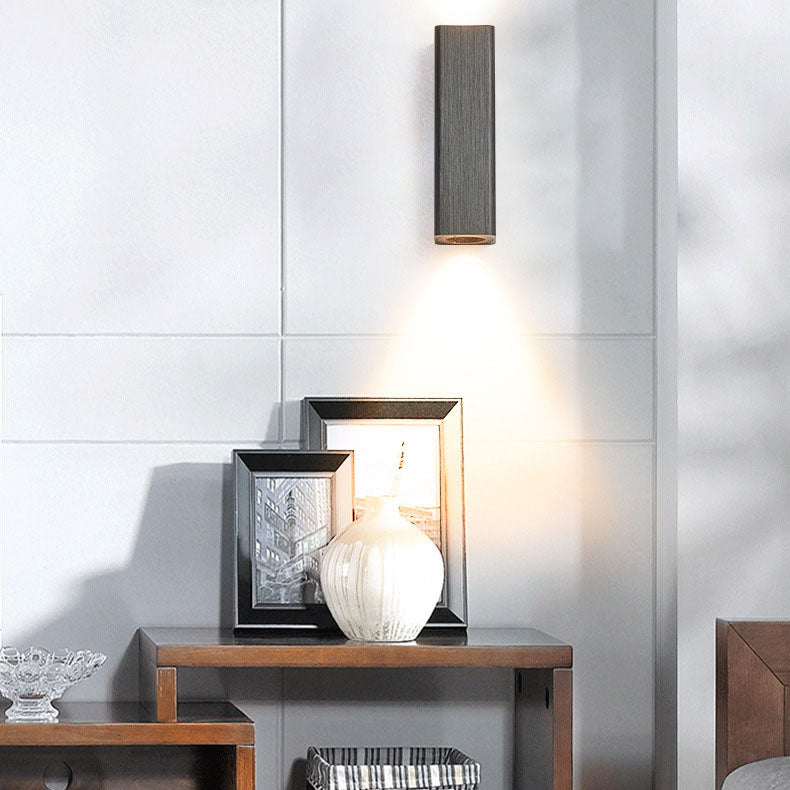 Nordic Minimalist Brushed Aluminum Rectangular Wall Sconce
