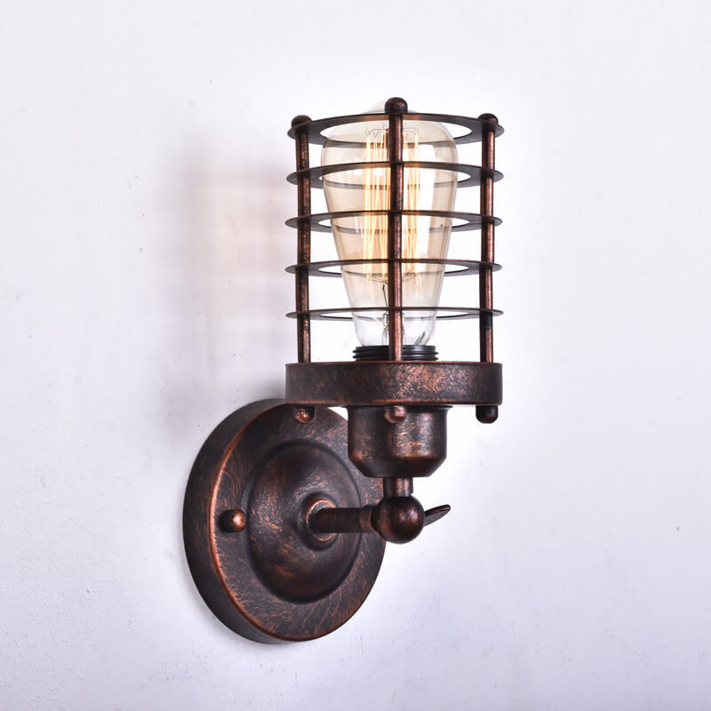 Northern Retro Industrial Wrought Iron 1-Light Wall Sconce