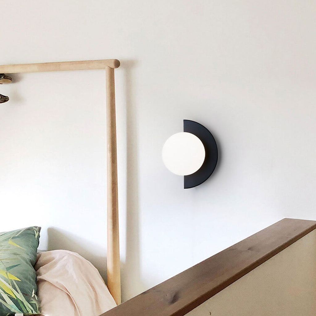 Modern Minimalist Colorful Spherical Glass Wall Sconce