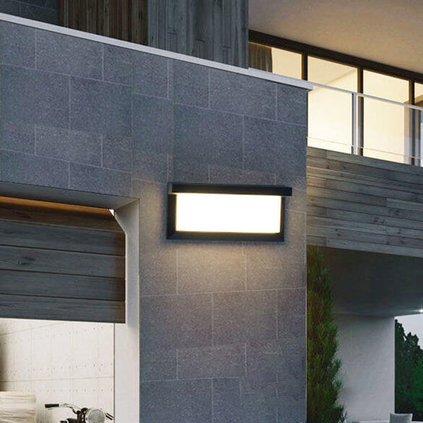 Modern Rectangular LED Sensor Outdoor Waterproof Wall Light