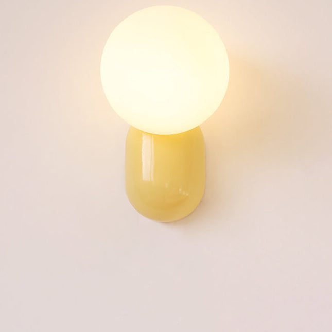 Macaron Cream Style Resin Glass Ball 1-Light Wall Sconce