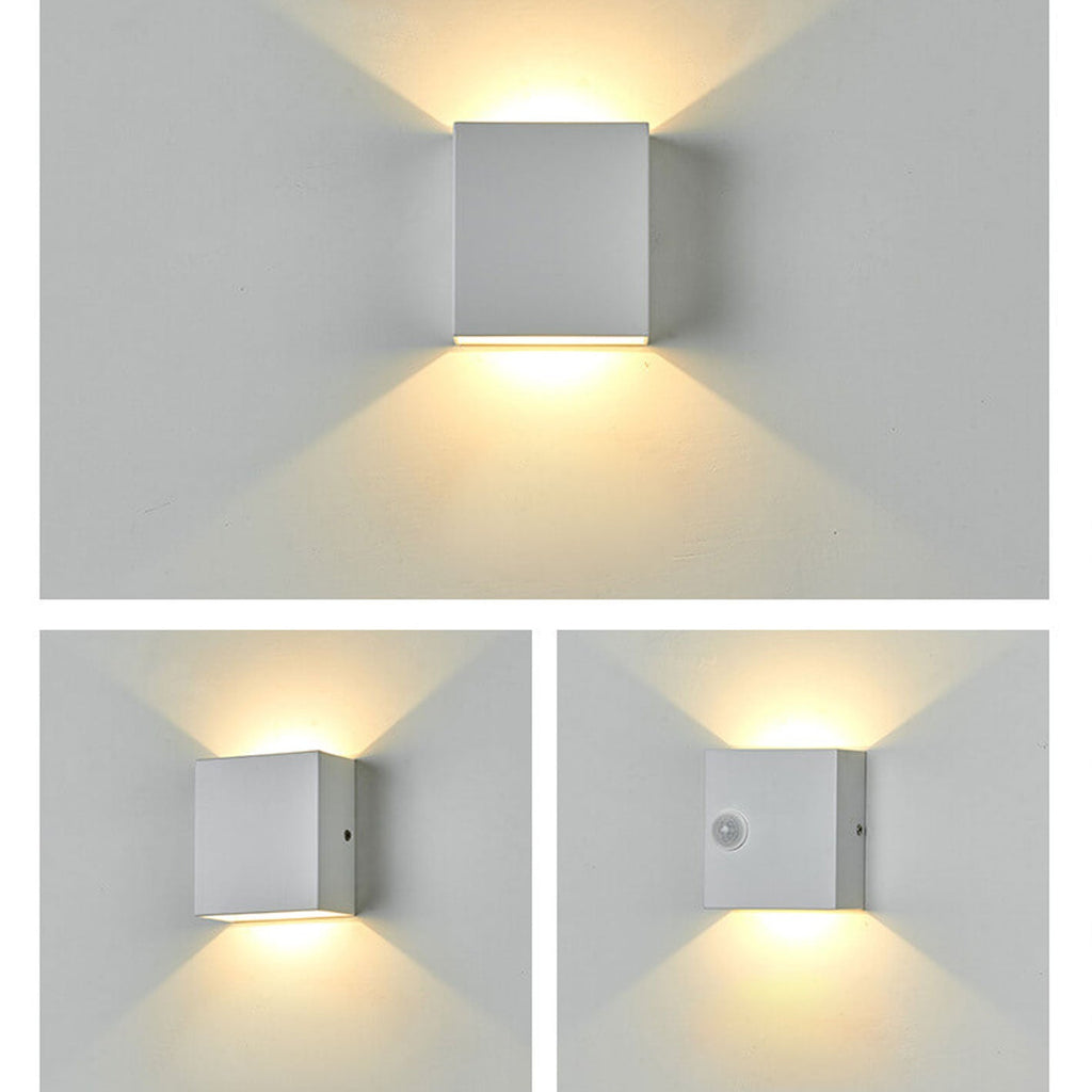 Modern Simple Square LED Body Sensor Wall Sconce