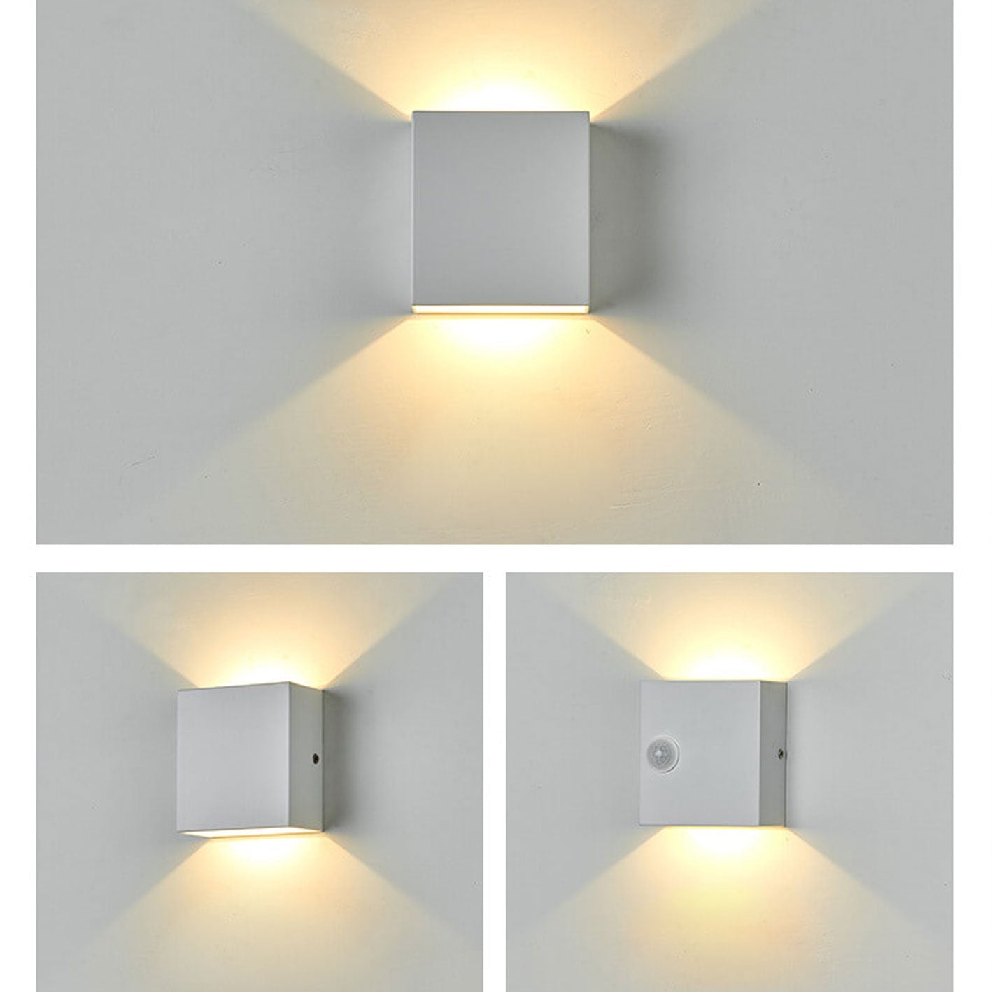 Modern Simple Square LED Body Sensor Wall Sconce