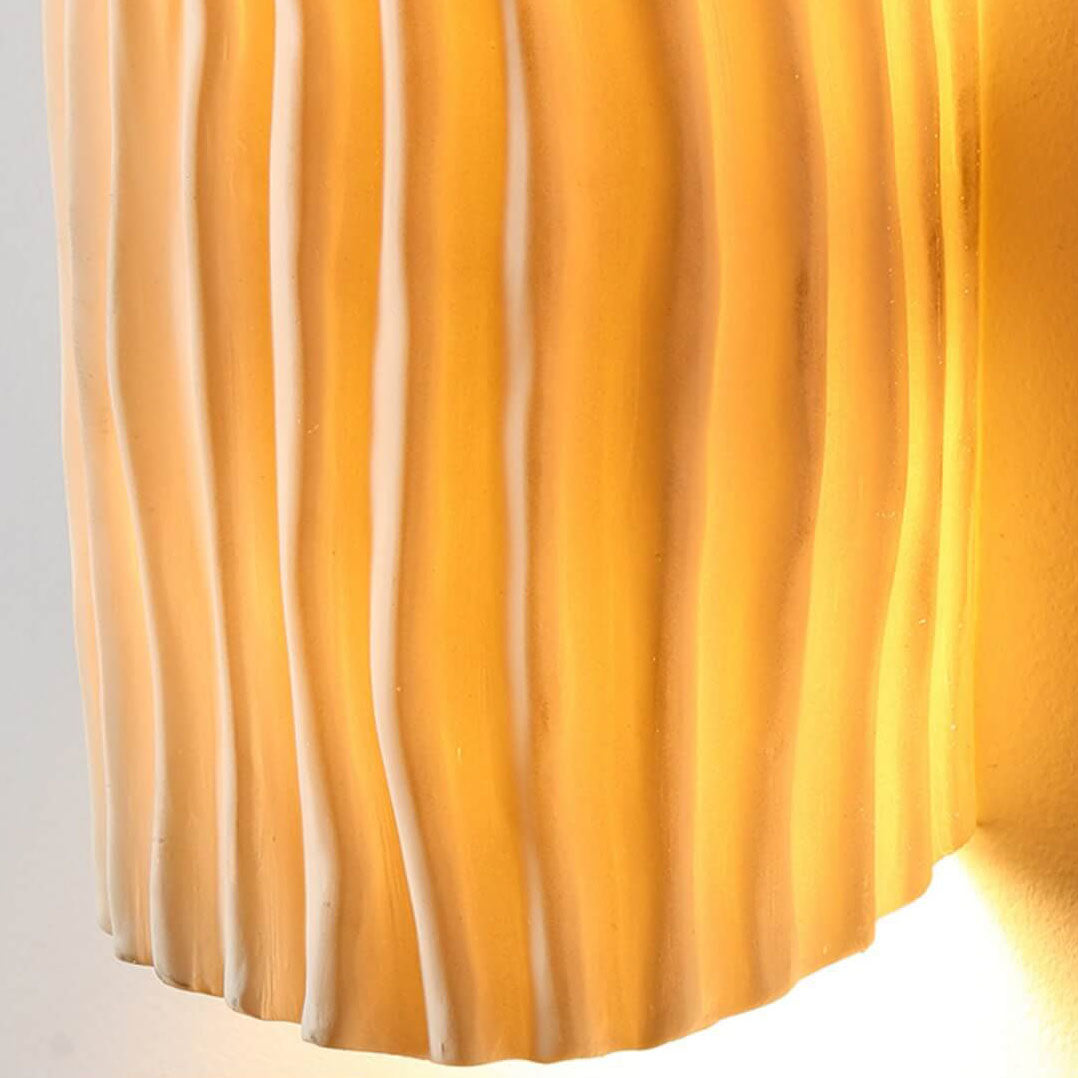 Contemporary Nordic Resin Striped Half Cylinder Wall Sconce